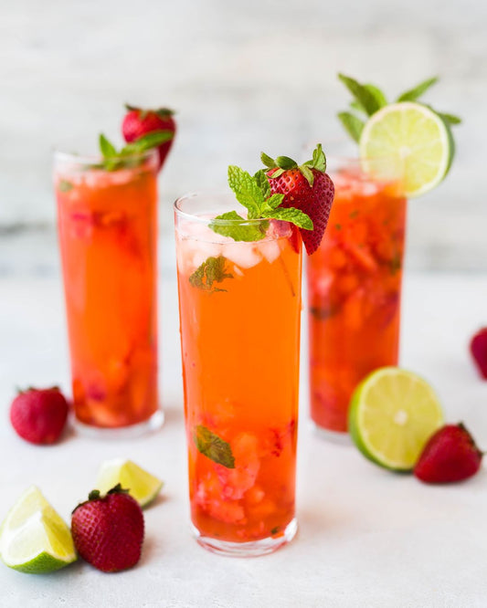 Strawberry Basil MycoBev Smash Mocktail