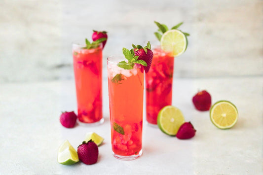 Strawberry Basil MycoBev Smash Mocktail